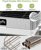 2 Tier Dish Drying Rack, Thicker Premium 304 Stainless Steel Dish Racks - Image 2