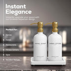 Luxury Glass Soap and Lotion Dispenser Set - Image 2