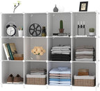 AWTATOS Cube Storage Organizer Storage 12 Cube Bookshelf DIY Plastic Closet - Image 8
