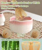 JBER Matcha Whisk Set, Ceramic Matcha Set Includes Bowl & Holder, Bamboo Whisk - Image 4