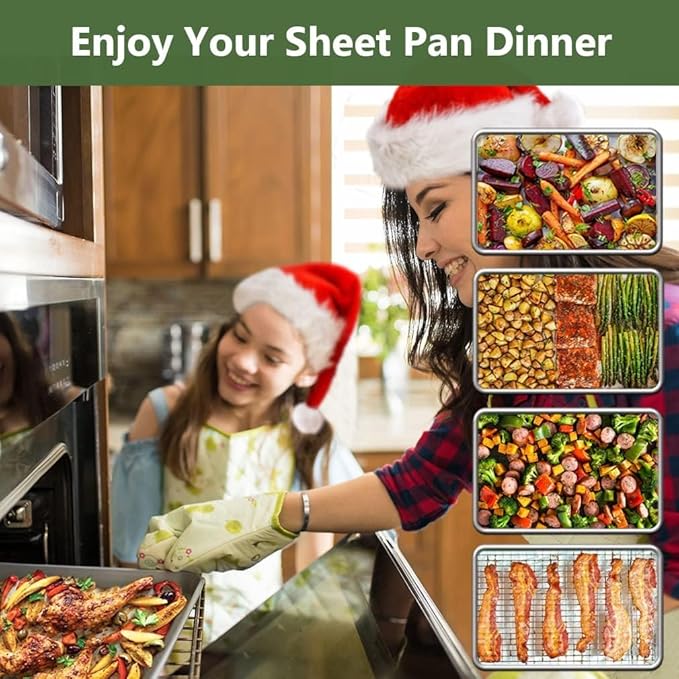 ROTTAY Baking Sheet with Rack Set, Stainless Steel Cookie Sheet with Cooling - Image 7