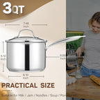Ciwete 3 Qt Stainless Steel Saucepan - Image 4