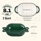 2 QT Oval Dutch Oven for Bread Baking, Enamelled Cast Iron Bread Oven for - Image 3
