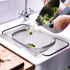 Over The Sink Stainless Steel Oval Colander - Image 6