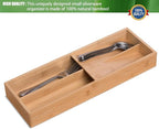 guiogc Bamboo Silverware Drawer Organizer, Kitchen Small Silverware Organizer - Image 4