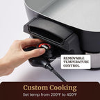 Elite Gourmet 15" x 12" x 3" Stow-Away Foldable Electric Skillet, Ceralast™ - Image 7