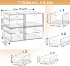 YFXCVSL Clear Stackable Storage Drawers, Acrylic Makeup Organizer - Image 3