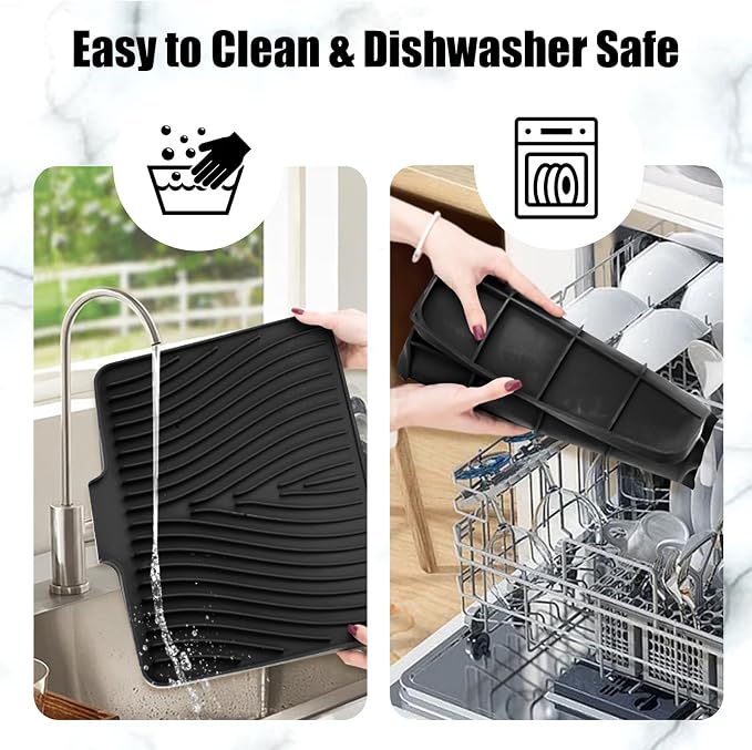 TIKNIK Silicone Dish Drying Mat, Stone Drying Mat - Image 5