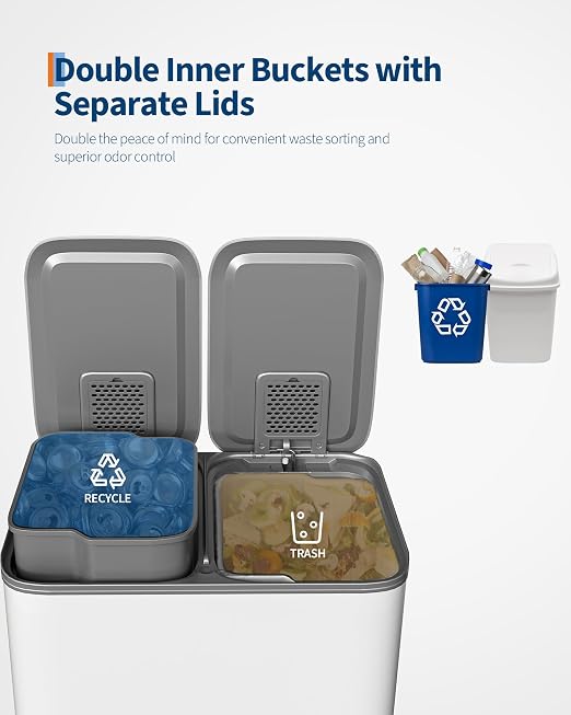 Garvee Trash Can, 2 x 4 gal Garbage Can - Image 6