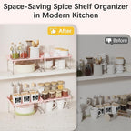 STARLATTA 2 Pcs Cabinet Organizer Shelf，Stackable Kitchen Counter Shelves - Image 4