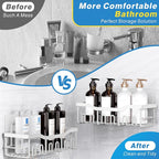 EUDELE 5-Pack Rustproof Stainless Steel Shower Caddy Set– No Drill Adhesive - Image 3