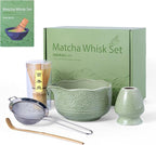 Matcha Whisk Set, Bamboo Whisk, Bamboo Scoop, Stainless Sifter by Unknown