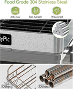 2 Tier Dish Drying Rack, Thicker Premium 304 Stainless Steel Dish Racks - Image 2