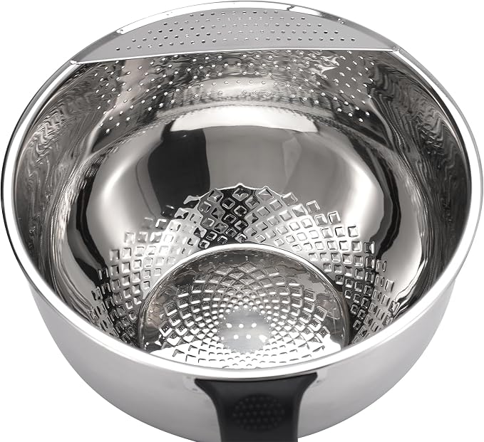 Rice Strainer Bowl Quinoa Washer whit Handle Stainless Steel Colander Versatile - Image 4