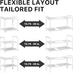 Simple Houseware Under Sink 2 Tier Expandable Heavy Duty Metal Shelf Organizer - Image 5