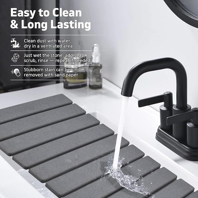 Large Stone Dish Drying Mats for Kitchen Counter, Drying Collapsible Dish - Image 6