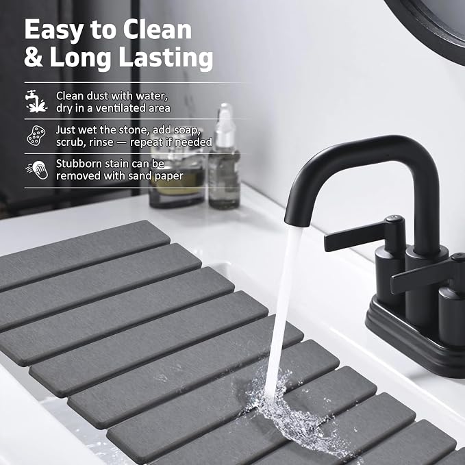 Large Stone Dish Drying Mats for Kitchen Counter, Fast Drying Collapsible Mat - Image 6