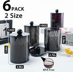 XIPENGKEJI 6 Pack Qtip Holder, Canister Apothecary Jar Set, Bathroom Jars - Image 2