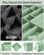 KEMETHY 25 PCS Plastic Drawer Organizers Set, 4 Sizes Vanity Organizer - Image 5