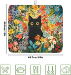Spring Summer Floral Cat Dish Drying Mat - Image 2