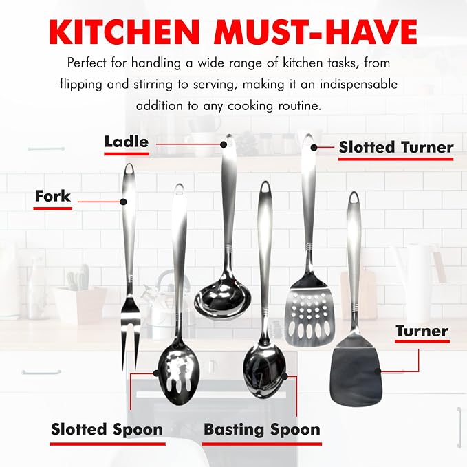 Chef Craft 10230 1-Piece Stainless Steel Solid Spoon - Image 6