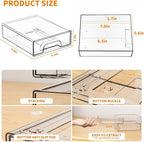 Yieach 8 Pack Small Clear Stackable Storage Drawers, 2.2'' Tall Desk - Image 3