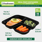 Freshware Bento Box Meal Prep Containers, 3-Compartment, 32 ounce - Image 4