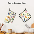 Vintage Floral Oven Mitts and Pot Holders Spring Summer Kitchen Accessories Set - Image 6