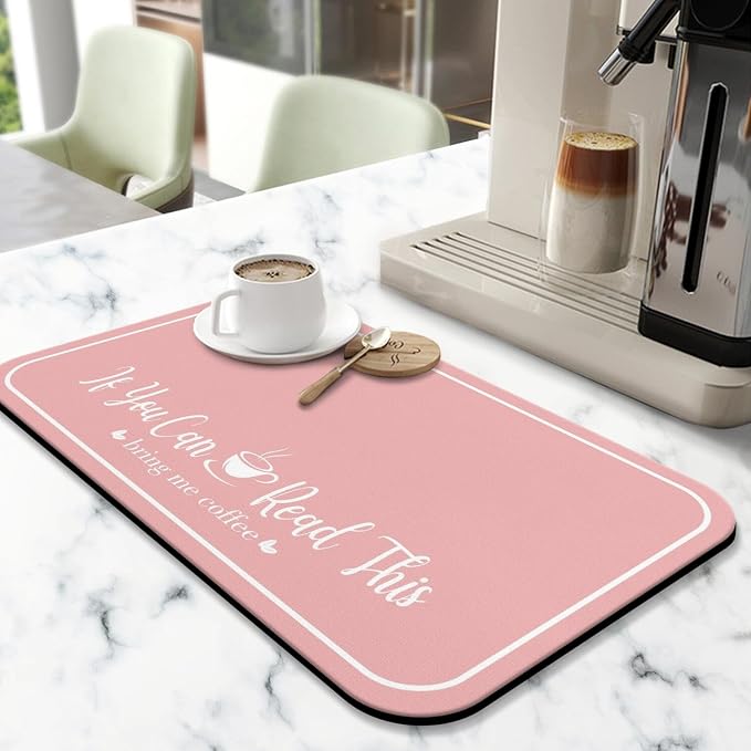 Coffee Bar Mat for Countertops 18inx24in, Absorbent Hide Stain Anti-Slip Cafe - Image 2
