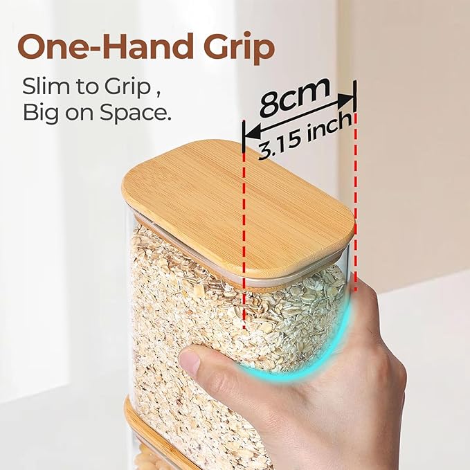 ComSaf 1.8 Qt Rectangle Glass Storage Containers - Image 4