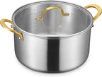 BEZIA 8 Quart 3-Ply Stainless Steel Stockpot, Soup Pot by BEZIA