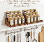 Spice Rack Organizer for Cabinet, Bamboo 12in Tiered Spice Rack，Used for - Image 5