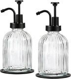 SheeChung Clear Glass Soap Dispenser, 12 Oz Liquid Hand Soap Dispenser by SheeChung