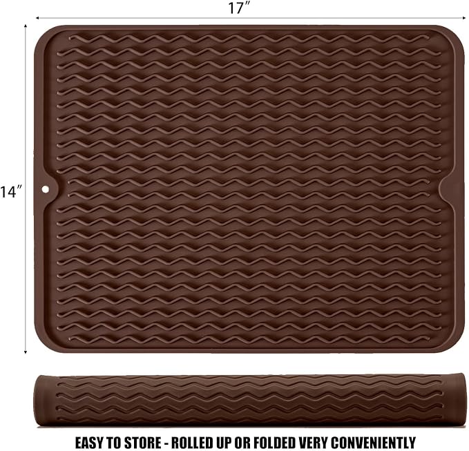 Large 17" x 14" Silicone Dish Drying Mat - Image 2