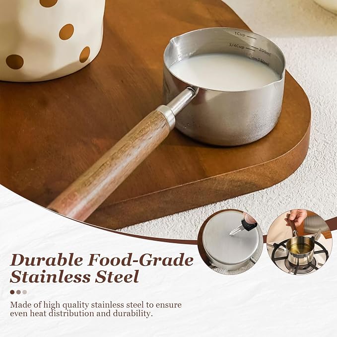 Butter Warmer Pot, 250ml Stainless Steel Mini Saucepan - Image 5