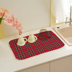 Christmas Dish Drying Mat 18 x 24 inch Red Buffalo Plaid Decorative Drying Mats - Image 6