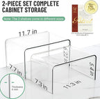 Clear Cabinet Organizer, Shelf Organizer Set of 2 - Image 2