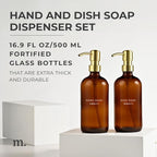 MaisoNovo Soap Dispenser 2-Piece Set | 16.9oz Amber Bottles - Image 2