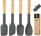 Silicone Spatula Spoon Set, and Spreading, Sturdy BPA-Free Matte Silicone by BADIANO