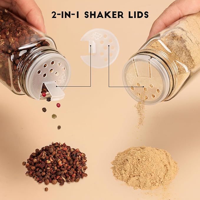 6Pcs Spice Jars with Label, 4oz Empty Square Seasoning Containers, Spice Jars - Image 5