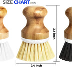 Holikme Bamboo Palm Brush Dish Brushes Vegetable Scrubber Round Natural Scrub - Image 6
