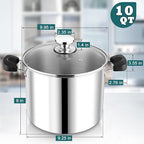 10 Quart 3-Ply Cooking Stock Pot - Image 2