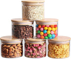 ComSaf 0.5 Qt Glass Food Storage Jars Set of 6, Pantry Organization Jar by ComSaf