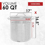 CONCORD Stainless Steel Stock Pot w/Steamer Basket. Cookware great - Image 5