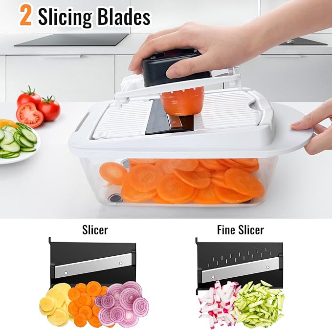12 Blade All-in-1 Vegetable Chopper Mandoline Slicer - Image 5