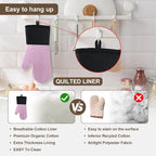 Silicone Oven Mitts-13.6 in Extended Oven Mitts Heat Resistant 500F, Oven Gloves - Image 6
