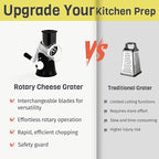 X Home Rotary Cheese Grater for Kitchen, Shredder - Image 2