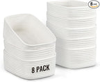8 Pack Small Storage Baskets for Organizing, Woven Rope Bins for Bathroom by Unknown