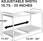 Simple Houseware Under Sink 2 Tier Expandable Heavy Duty Metal Shelf Organizer - Image 2