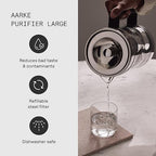 Aarke Purifier Large Glass Pitcher Bundle w/Steel Filter, 3 Enriched + 1 Pure - Image 5
